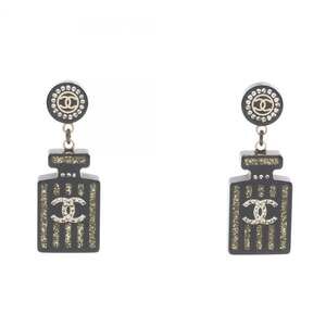 Chanel Coco Mark perfume bottle motif earrings,